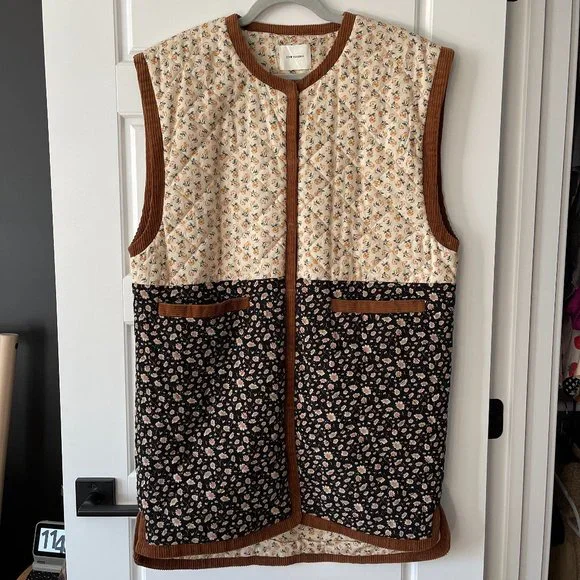 Sophie Schnoor Mixed Floral Waistcoat/Vest - Sz M - Picture 2 of 5